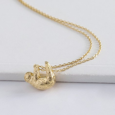 Sloth Gold Necklace - Lisa Angel